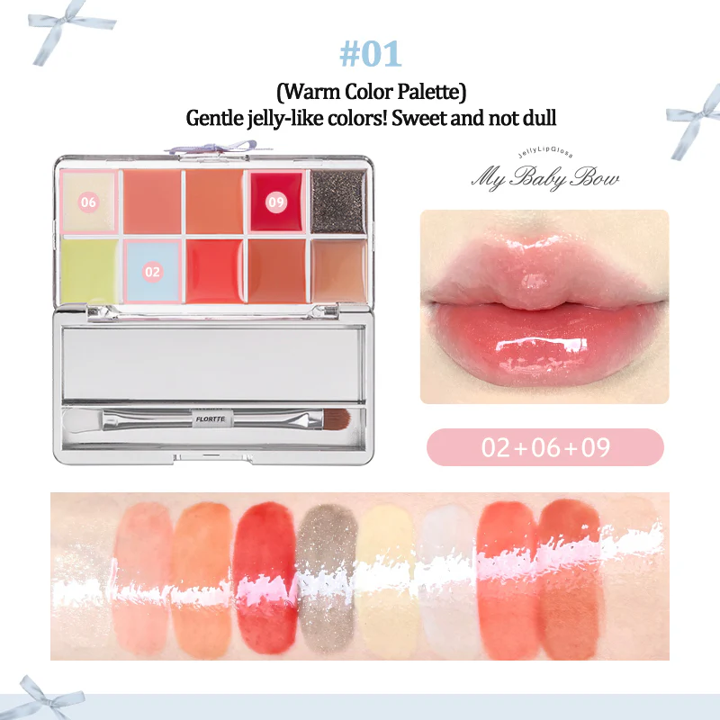 Flortte Princess 10 Color Lip Tint Palette